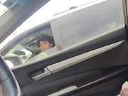 pervert - A pervert pulls out his cock in his car