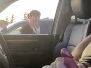 pervert - She watches a pervert jerk off in his car