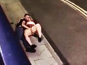 drunk - Drunk chick fingered in the street on a sidewalk