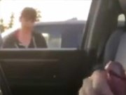 voyeur - She watches him jerk off in his car
