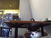 voyeur - She cant help but fondle her pussy in public