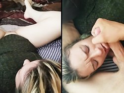 Threesome - A friend comes to fuck my wife while she sucks me