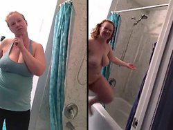 voyeur - I film a friend's wife in my bathroom