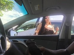 pervert - A pervert pulls out his cock and jerks off in his car