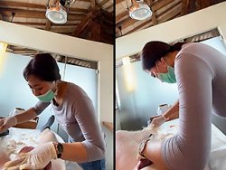 voyeur - A nice cumshot during a waxing session