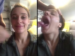 French - I film her while she swallows my cum
